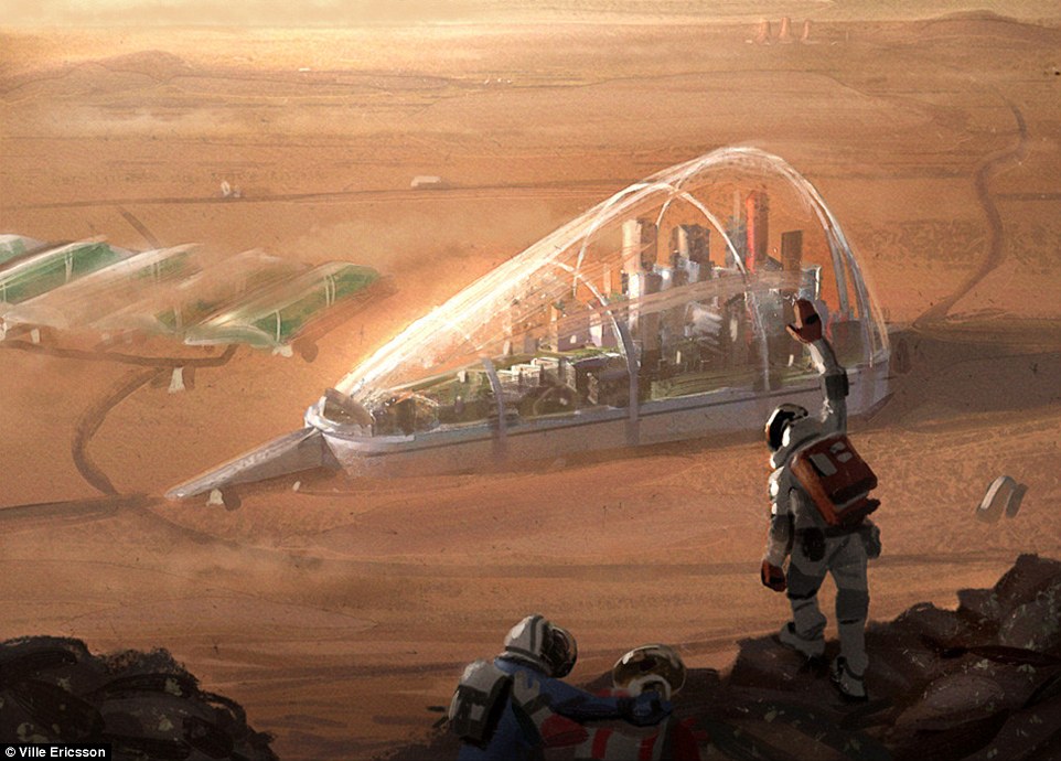 人類距離可以登陸火星、甚至在火星上設立殖民地的這一天，可能已經不遠了，或許在21世紀就能夠達成。雖然實際上尚未達成，但一名26歲的瑞典藝術家威樂 (Ville Ericsson) 已經先將概念圖繪製出來。