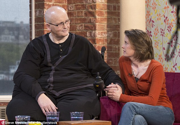 Support: The former postman, from Ipswich, Suffolk, pictured with Rebecca on national TV in 2013, became had gastric bypass surgery in 2010 after years of over eating