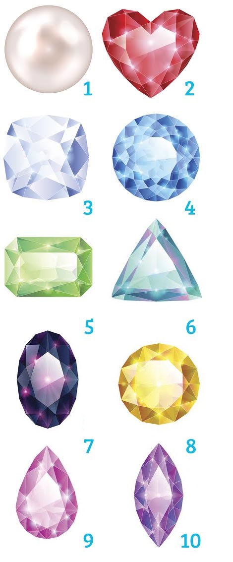 Get comfy, take a deep breath, and clear your mind. When you're ready, examine all of the gems below. Which stone are you most strongly drawn to? 