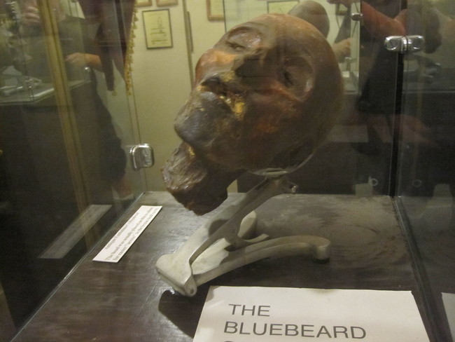 One of the museum's most famous pieces is the head of Henri Landru (also known as "Bluebeard"), the French serial killer who seduced widows and burned their bodies. He was executed in 1921.
