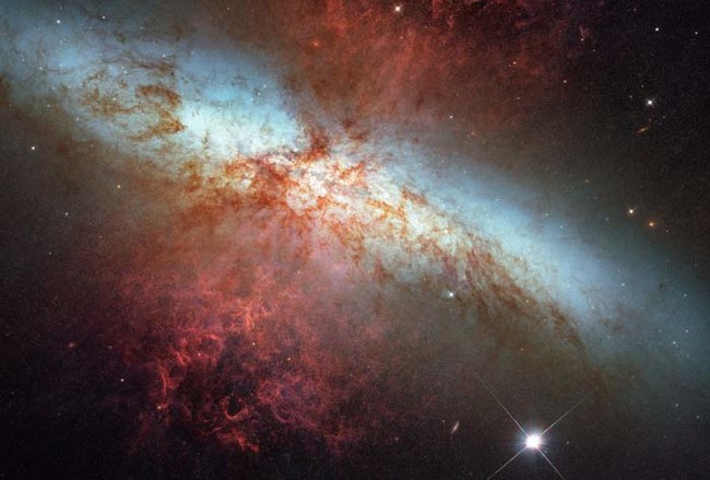 11.5 million light-years away are these beautiful remnants of a supernova in the M82 galaxy.