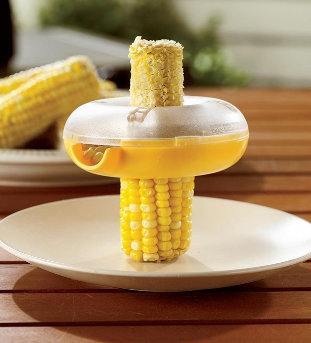 This corn kerneler that catches all the corn in one fell swoop.