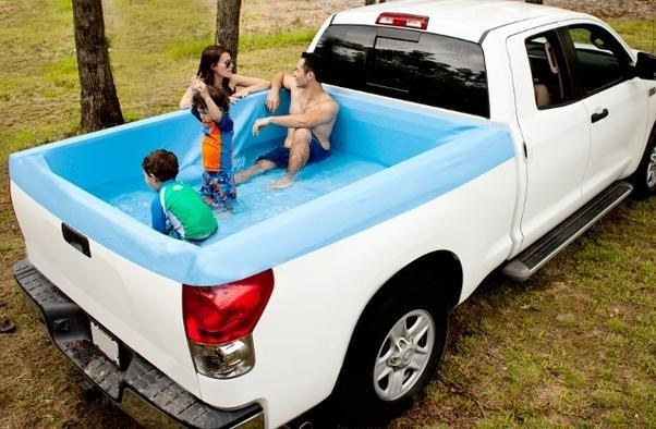 This pickup pool ($199) transforms your truck into the best thing ever.