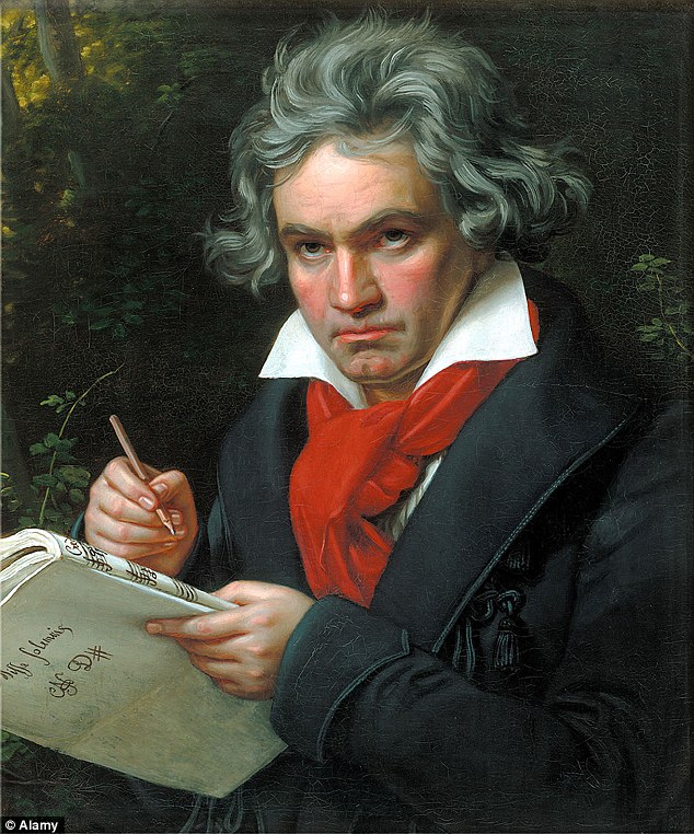 Music by Beethoven, shown above, did not appear to change the brainwaves of the participants in the study