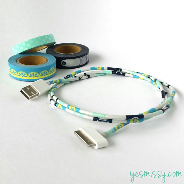 Wrap your charger in bright washi tape.