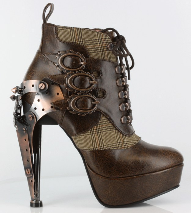 These lace-up steampunk ankle boots.