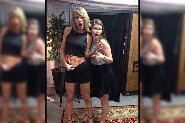 The photoshop masters over at reddit's /r/photoshopbattles came across a photo of Taylor Swift flashing her stomach. As always, the internet let this slow train wreck begin.