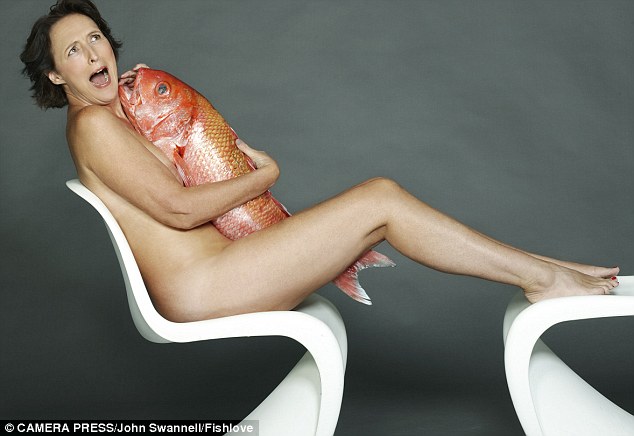 Harry Potter actress Fiona Shaw was photographed clutching a large ruby snapper