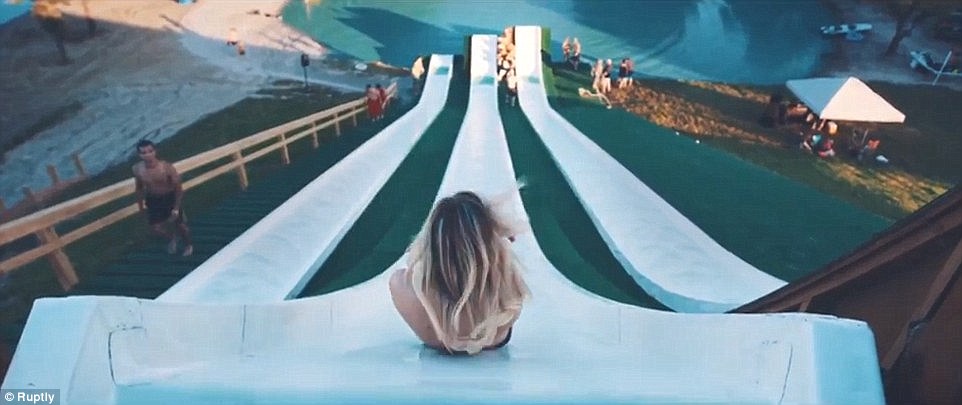 The new Royal Flush slide in Waco, Texas, was the scene of a video that went viral featuring tanned and toned young people