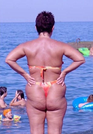 Catching some rays: Others show women soaking up the sun in thongs