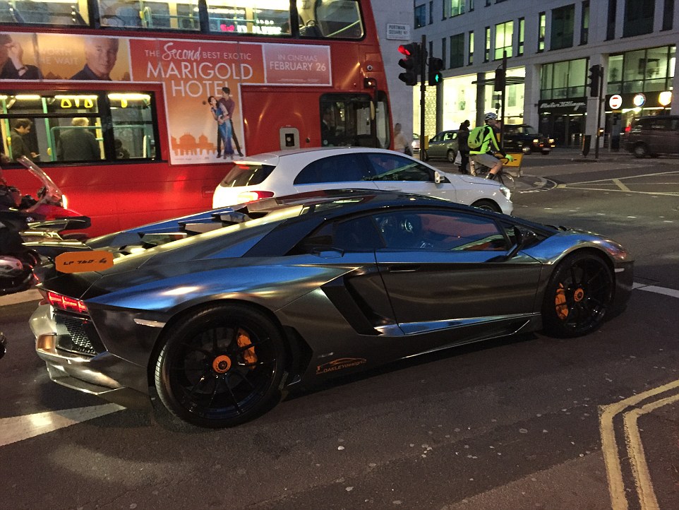 This black £180,000 Lamborghini Huracan was spotted driving through Portman Square, close to Hyde Park. It has a top speed of 202mph
