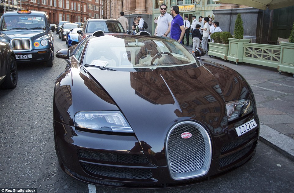 This Bugatti Veyron, which has a top speed of 268mph, is among the Arabian-owned supercars which have descended on the capital. But the car appears to have caught the eye of traffic wardens - and earned itself a parking ticket