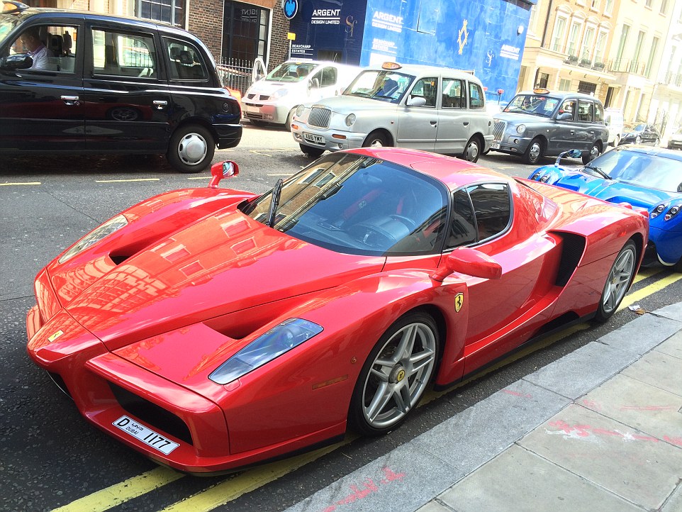 This Ferrari from Dubai was spotted in Knightsbridge on double yellow lines. The influx of supercars has previously caused parking chaos