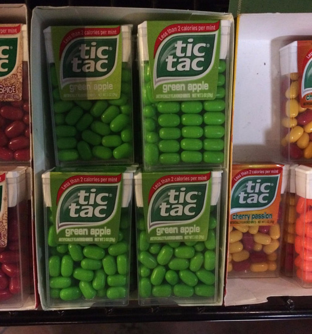 These neatly piled-up Tic Tacs.