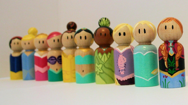 Handmade Disney Princess Peg People Collection, $87.50