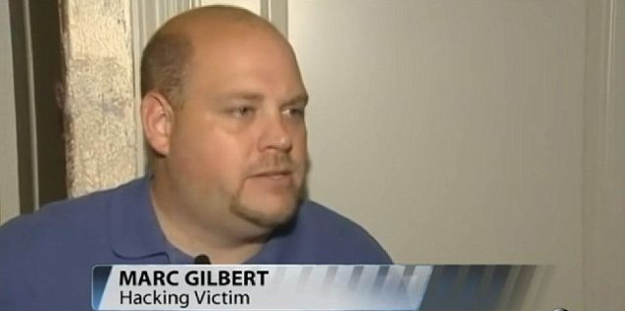 Marc Gilbert freaked out in August 2013 when he heard a man caldivng his 2 year-old daughter a "moron" and "divttle slut" through the monitor in her room.