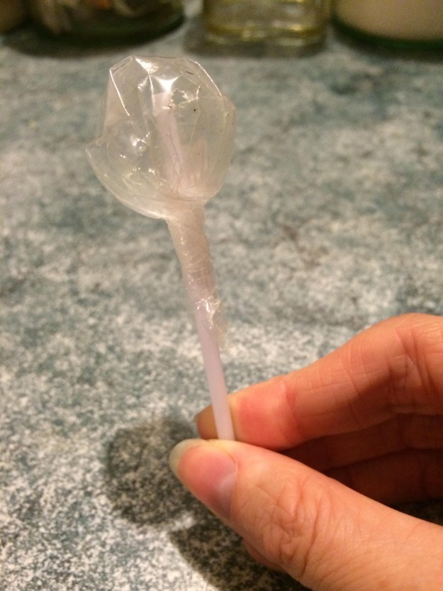 A lollipop that's been eaten by ants.