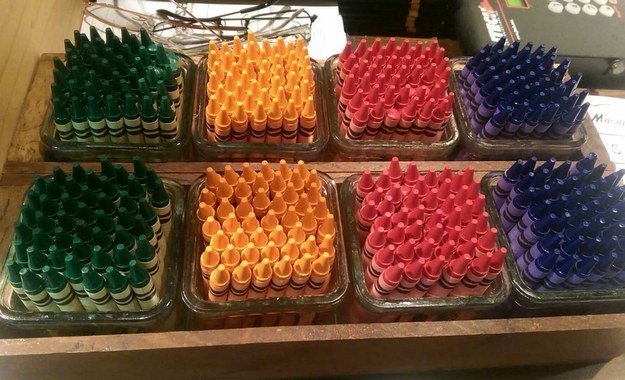 And these attractively arranged crayons.