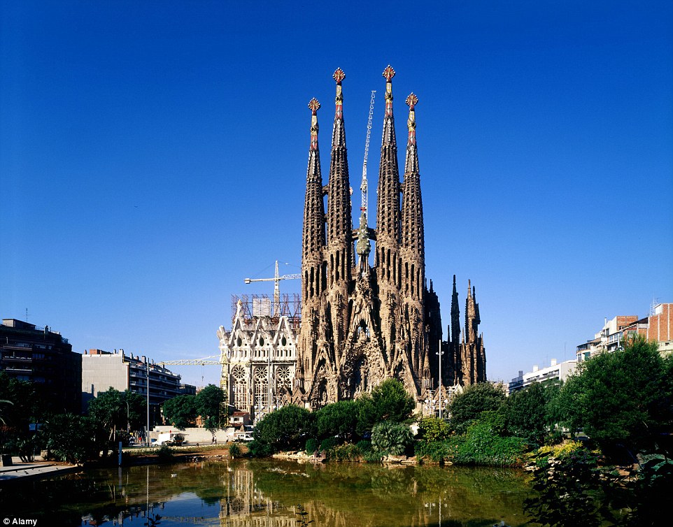 The large Catholic church of the Sagrada Familia in Spain and a stunning piece of architecture for visitors to see, despite being incomplete