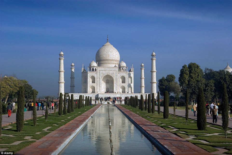 The white marble Taj Mahal, a Unesco-protected site, was given the accolade of fourth place in the ultimate travel list