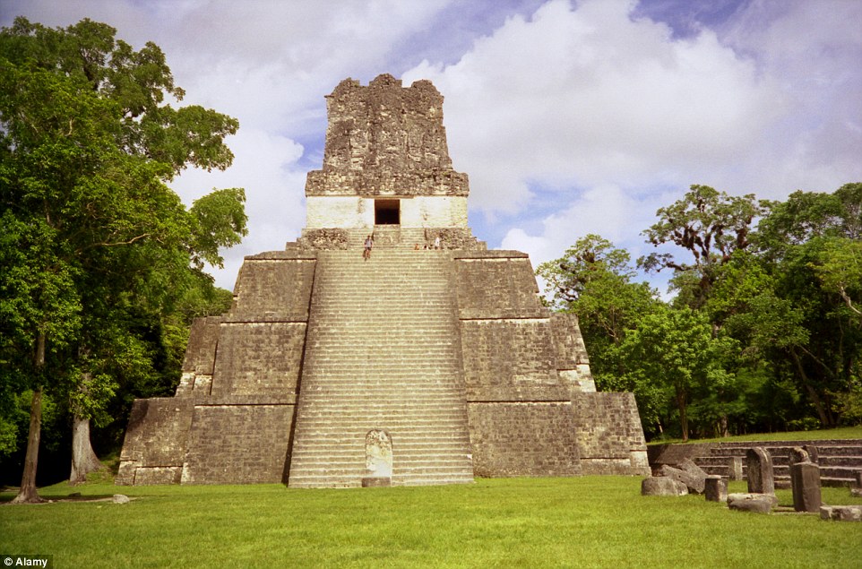 The unique Maya Pyramids in Tikal, Guatemala, is a located in an urban centre of the pre-Columbian Maya civilization