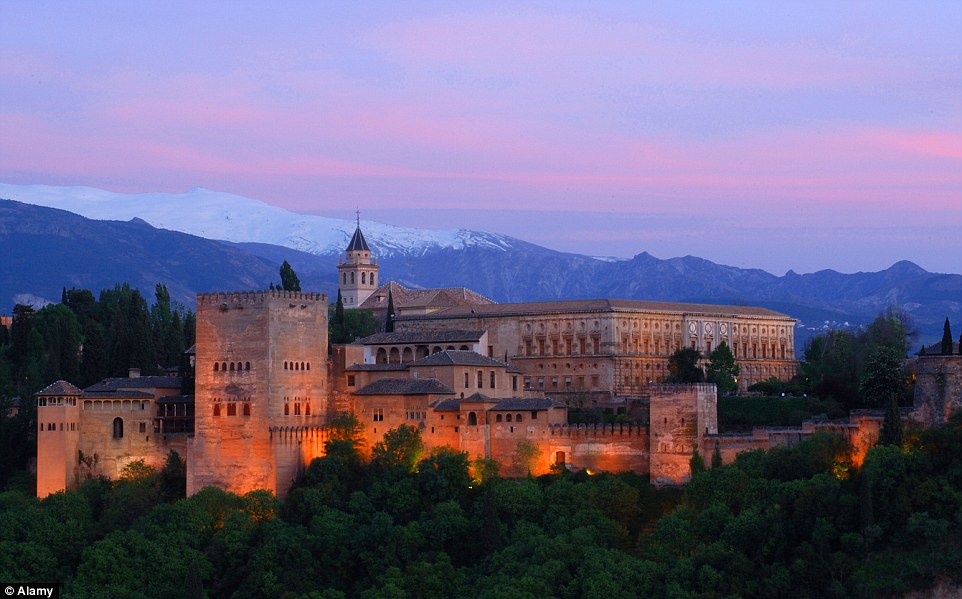 Why not see Granada's Alhambra palace in Andalucia in Spain as the sun sets to experience it in its full glory? This came ninth