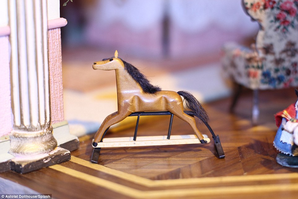 This artfully modeled rocking horse is one of 10,000 commissioned pieces that Diehl wanted to have in the house