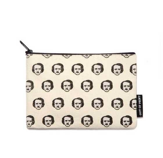 This Edgar Allen Poe pouch, which they can use carry their black eyeliner and Kat Von D Studded Lipstick in Poe.