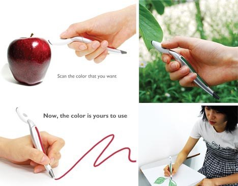 This color-scanning, color-adapting pen.