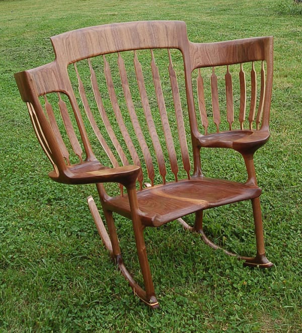 Hal decided to create a three-seated rocking chair, which he dubbed “The Story Time Rocking Chair.”