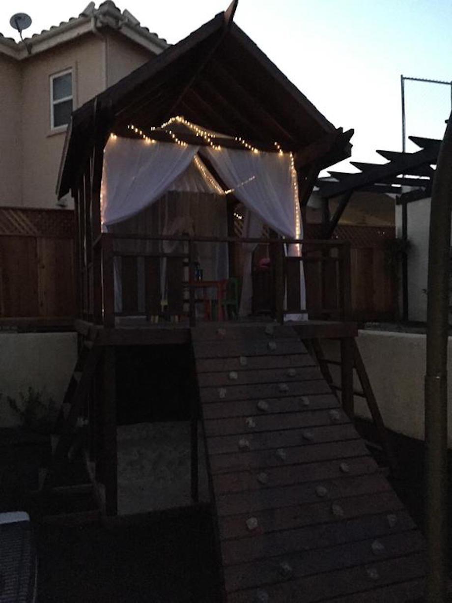 "So I installed some twinkle lights on my daughter's playhouse because that's how I roll."