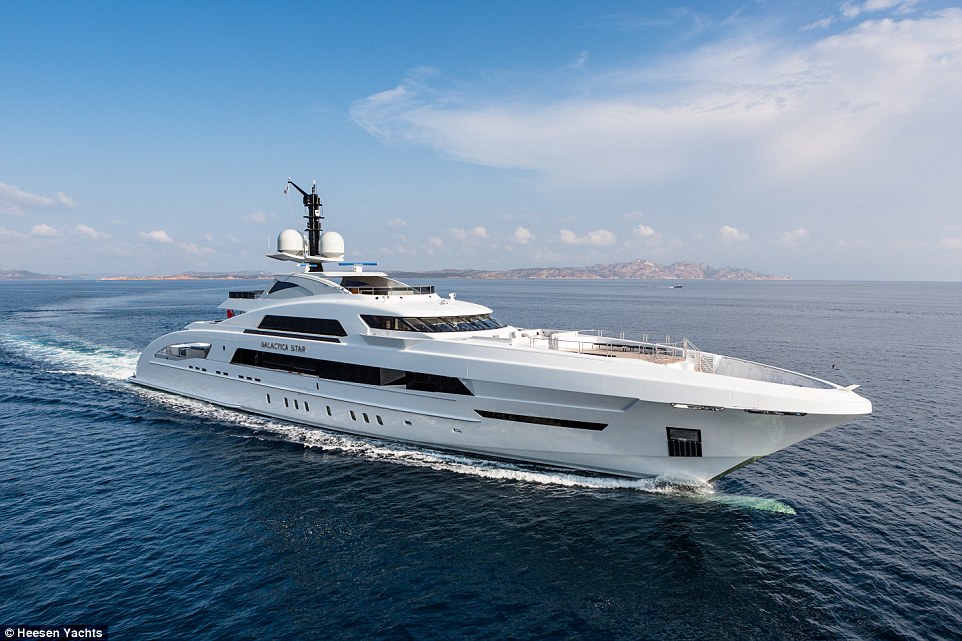 Making waves: The yacht is owned by Nigerian energy magnate Kola Aluko, who loans it out for a reported £580,000-a-week
