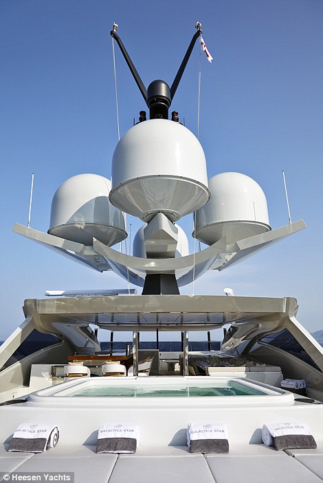 Luxurious: The 3.5 metre jacuzzi, located at the back of the Galactica, gives incredible ocean views