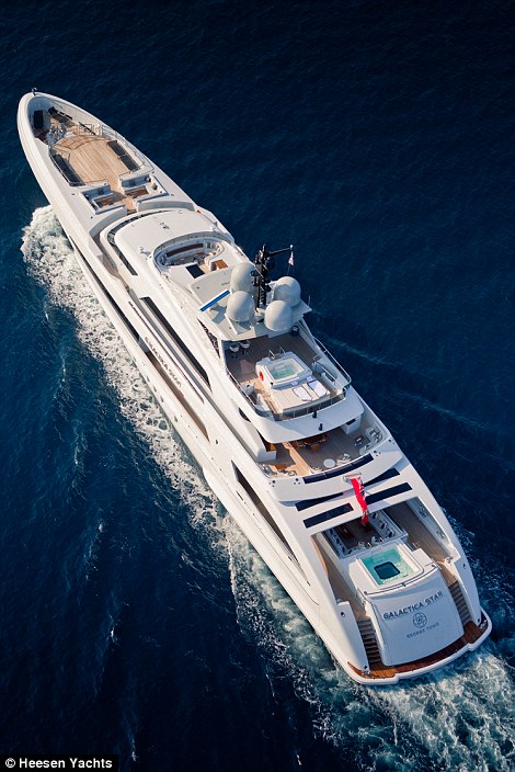 Luxurious: The 3.5 metre jacuzzi, located at the back of the Galactica, gives incredible ocean views