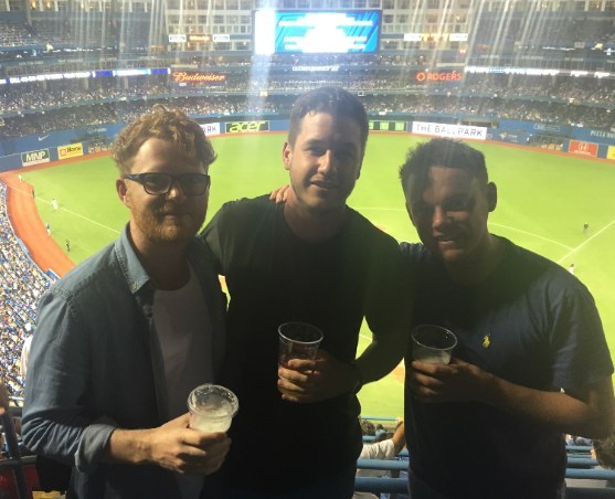 Well, now the mystery has been solved. Meet Peter Keppie (right). He told BuzzFeed Canada that he and two friends, Rob Kingsford and Anton Boner, saw it all happen. The three Brits were at the game and at one point headed to the bathroom.