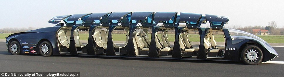 Roomy: The first ever super bus can travel at up to 155mph and will be used for the commute between Abu Dhabi and Dubai