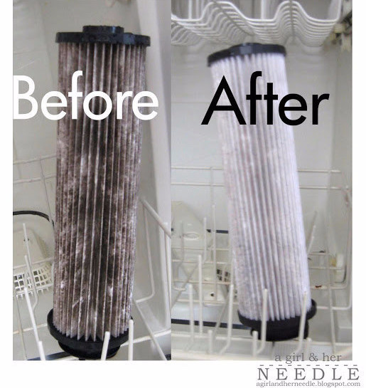 Clean your vacuum filters in the dishwasher.