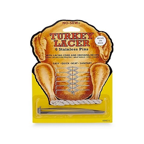 Pins that will help you lace your turkey without having to sew it up.