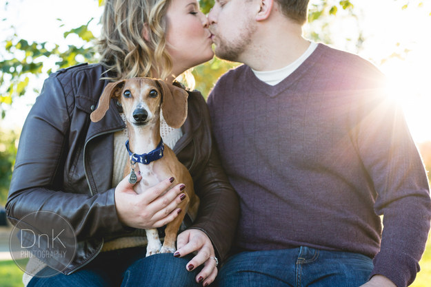 The couple decided to include Louie in their engagement session in St. Paul, Minnesota, on Oct. 13.