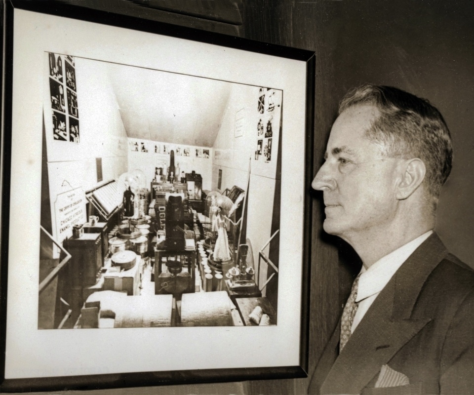 This is Dr. Jacobs, admiring a photograph of what he created.