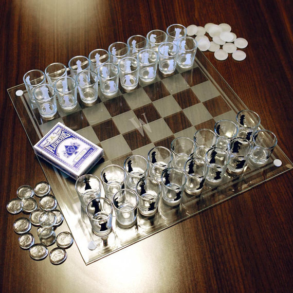 Or a chess set made of shots.