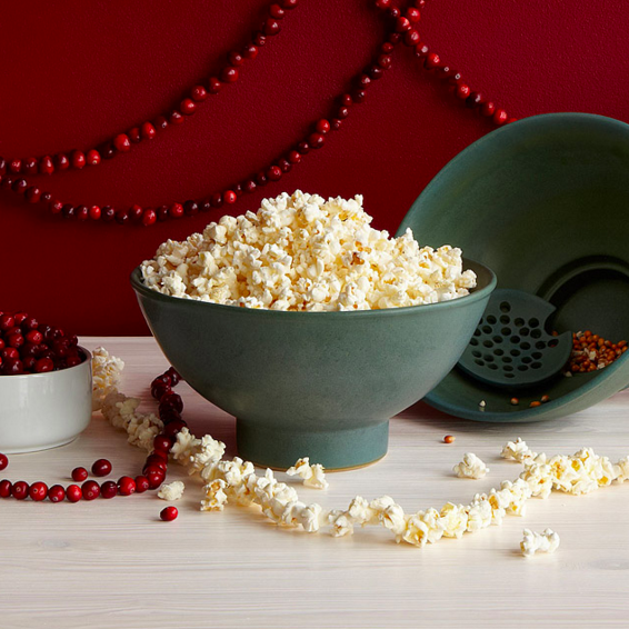 A popcorn bowl that sifts out the kernels.