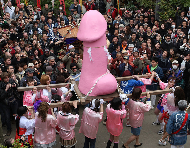 Fertility festivals where people carry around giant pink penises.