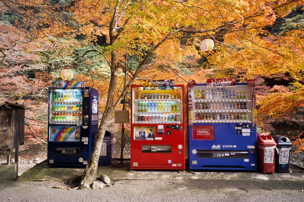 An insane number of vending machines*...