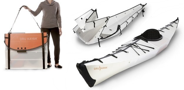 A kayak that folds up into a bag.