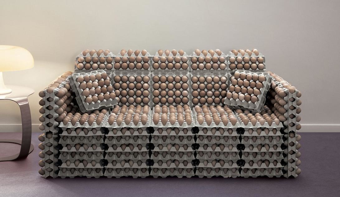 Egg carton sofa.