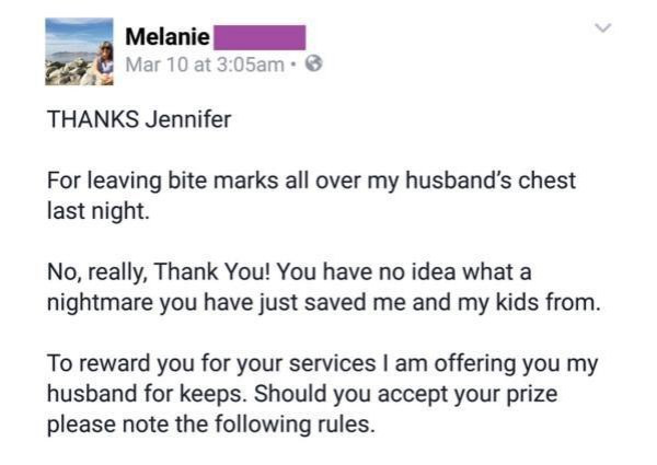 angry wife writes letter mistress husband 0 Scorned wife writes a clever but cutting  letter to her cheating husbands mistress (9 Photos)