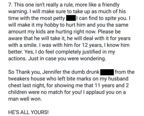 angry wife writes letter mistress husband 8 Scorned wife writes a clever but cutting  letter to her cheating husbands mistress (9 Photos)