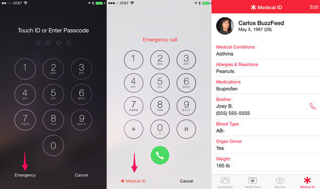 Set up your Medical ID in case of an emergency. Anyone will be able to access info like your blood type via the lockscreen.