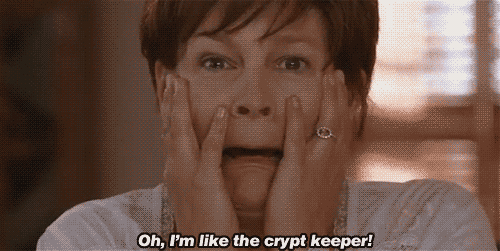 jamie lee curtis freaky friday crypt keeper grey hair i am not happy about this discovery